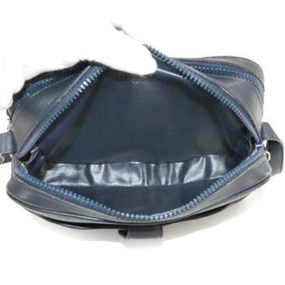 Celine Macadam Shoulder Bag Leather Navy Blue Sholder - Picture 6 of 9